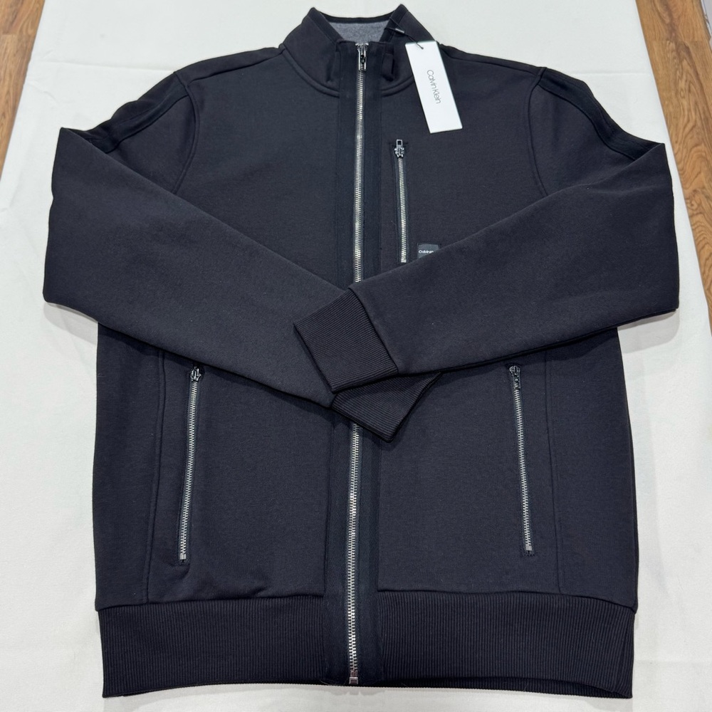Calvin Klein Men's Zip-Up Black Sweater Jacket NWT
